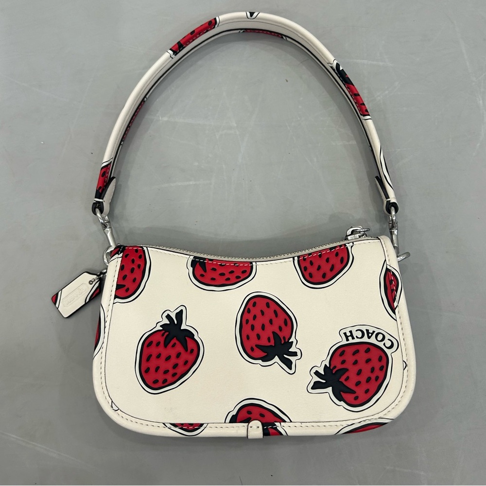 Coach White and Red Strawberry Print Women's Bag